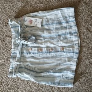 Vanilla Star Blue and White Striped Paper Bag Skirt Size Medium